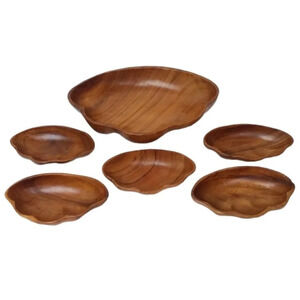 Vintage ALII WOODS HONOLULU Monkeypod Set Bowl Set